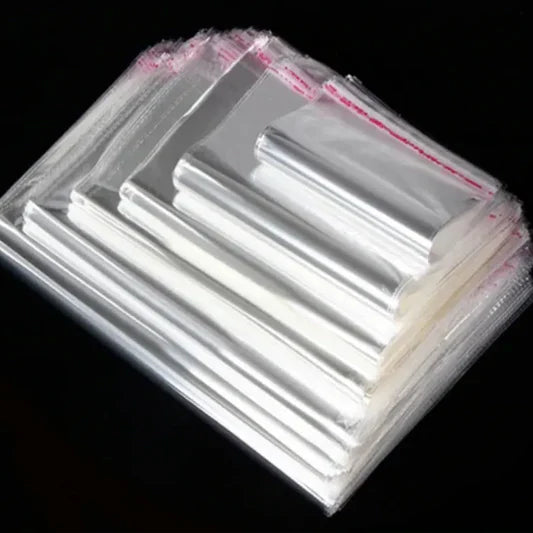 100 PCS Resealable Air Tight Zip Lock Transparent Closeable Bag - Sizes Available