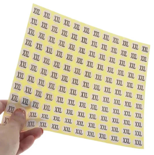 Clothing Garment Sticker tags Size Label XS/S/M/L/XL