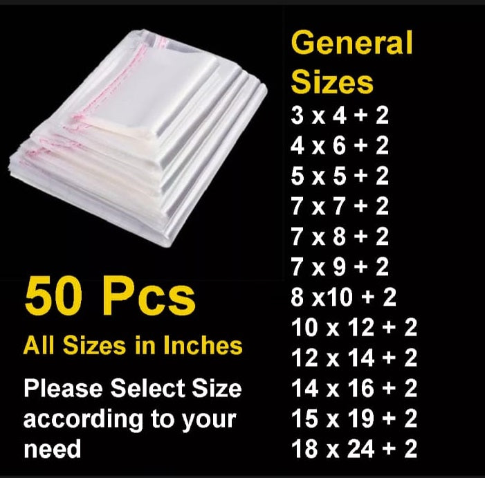 50 Pcs Courier Flyers Shipping Bags With Address Label Pocket - Sizes Available