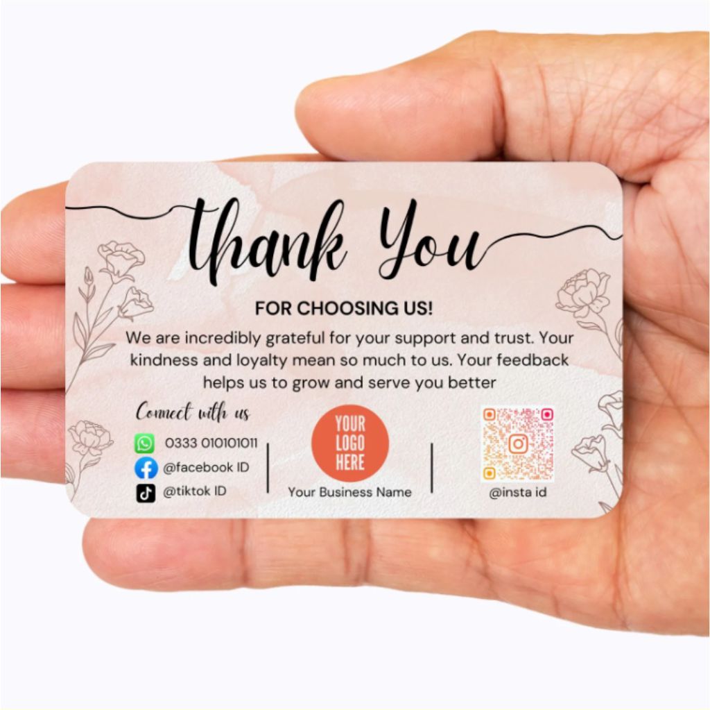 100 Thank you Cards, Thank You For Supporting My Small Business Cards, Elegant and Professional Design, 2 x 3.5inches Recommended for Online Retailers, Small Business Owners & Local Stores