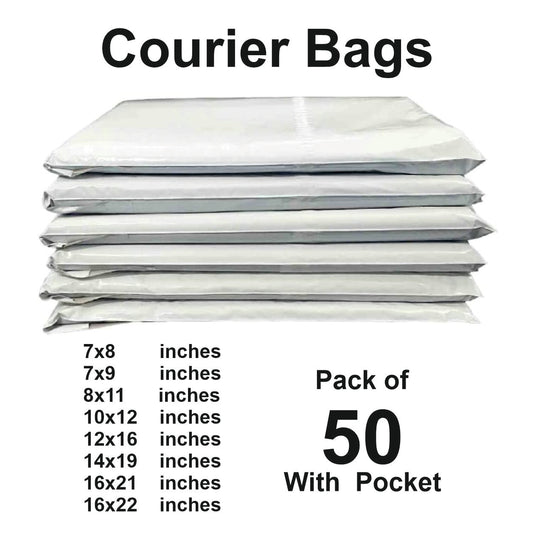 50 Pcs Courier Flyers Shipping Bags With Address Label Pocket - Sizes Available