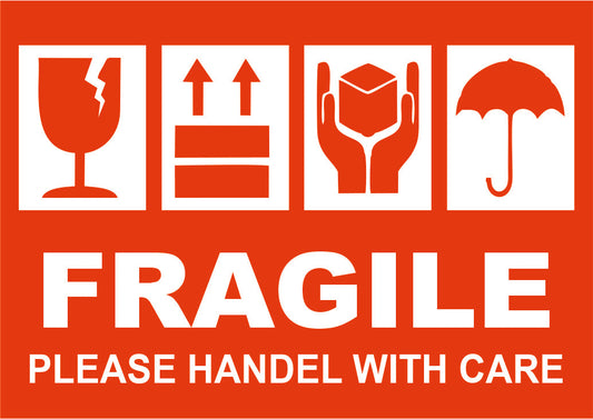 Fragile Stickers - Handle with Care Stickers Large - For Sensitive Items Pack of 20, 40,60 & 100