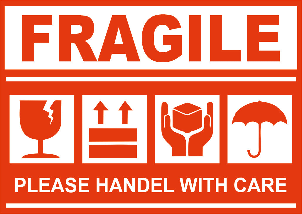 Fragile Stickers - Handle with Care Stickers Large - For Sensitive Items Pack of 20, 40,60 & 100