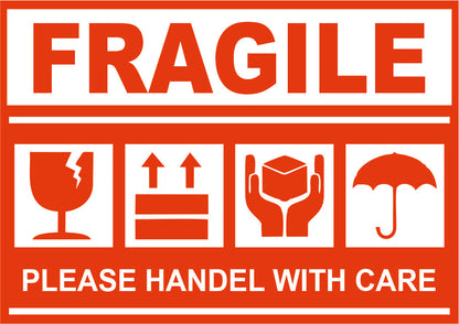 Fragile Stickers - Handle with Care Stickers Large - For Sensitive Items Pack of 20, 40,60 & 100