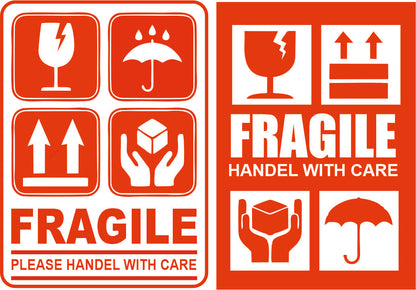 Fragile Stickers - Handle with Care Stickers Large - For Sensitive Items Pack of 20, 40,60 & 100