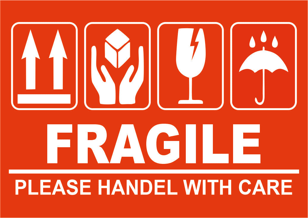 Fragile Stickers - Handle with Care Stickers Large - For Sensitive Items Pack of 20, 40,60 & 100