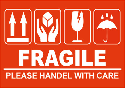 Fragile Stickers - Handle with Care Stickers Large - For Sensitive Items Pack of 20, 40,60 & 100