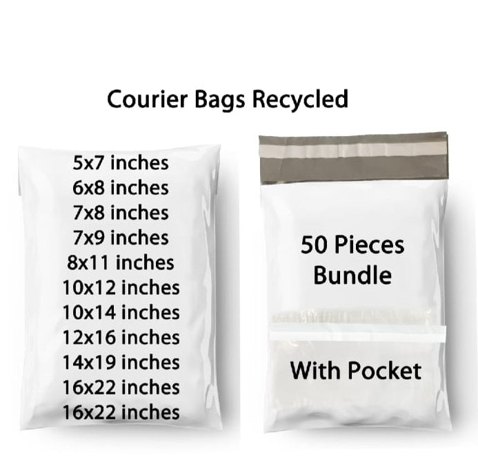50 Pcs Courier Flyers Shipping Bags With Address Label Pocket - Sizes Available