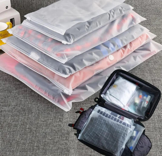 100 PCS Resealable Air Tight Zip Lock Transparent Closeable Bag - Sizes Available