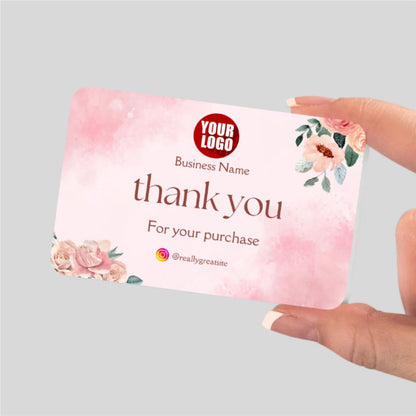 100 Thank you Cards, Thank You For Supporting My Small Business Cards, Elegant and Professional Design, 2 x 3.5inches Recommended for Online Retailers, Small Business Owners & Local Stores